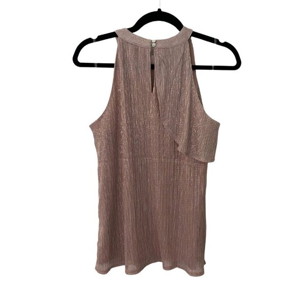 Nine West open shoulder dusty rose metallic top - Picture 3 of 8